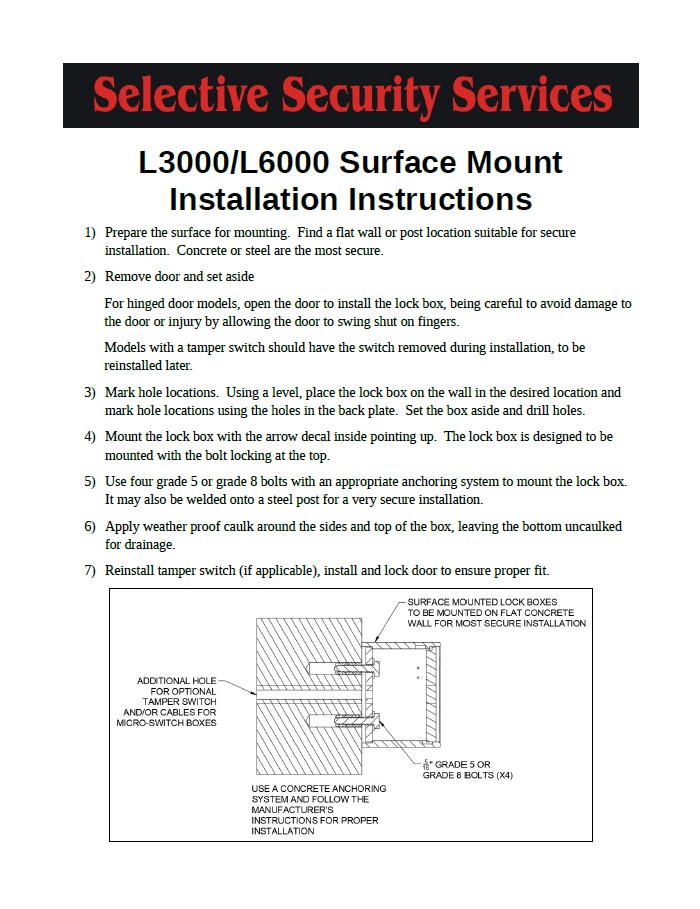 L6000 Installation Instructions